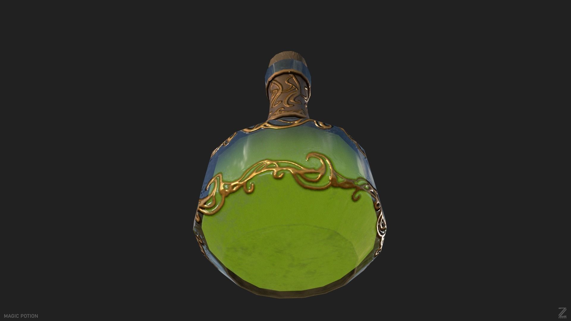 Magic potion Low-poly 3D model_7