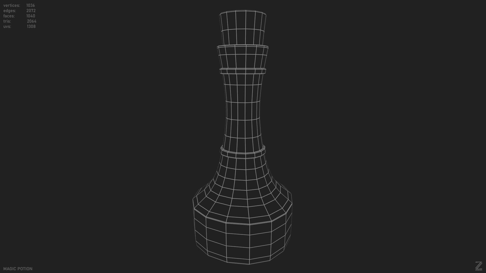 Magic potion Low-poly 3D model_9