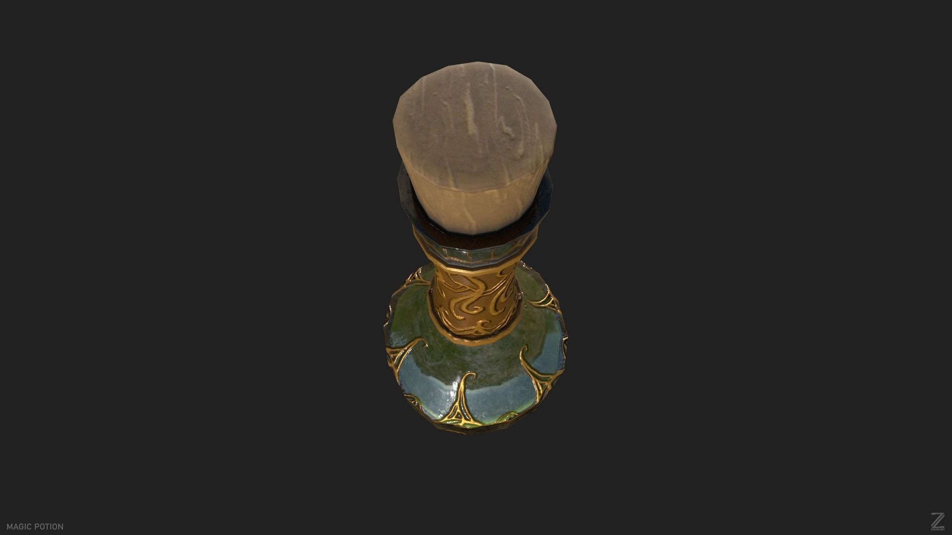 Magic potion Low-poly 3D model_5