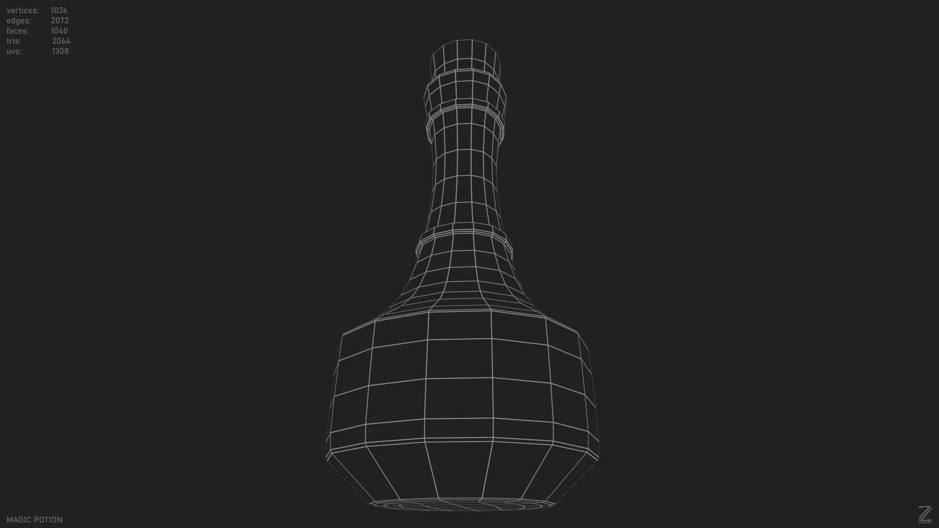 Magic potion Low-poly 3D model_12