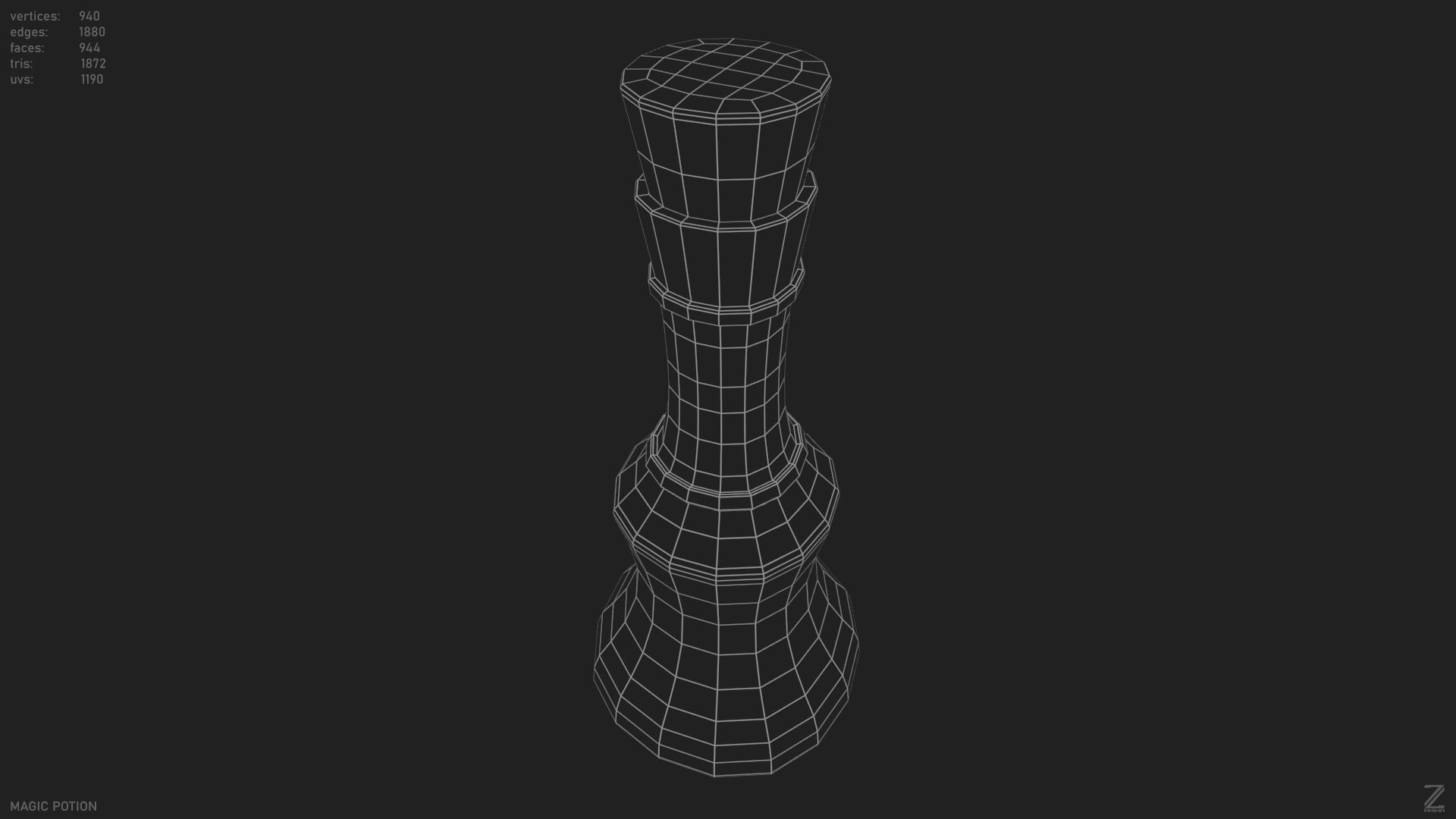 Magic potion Low-poly 3D model_10