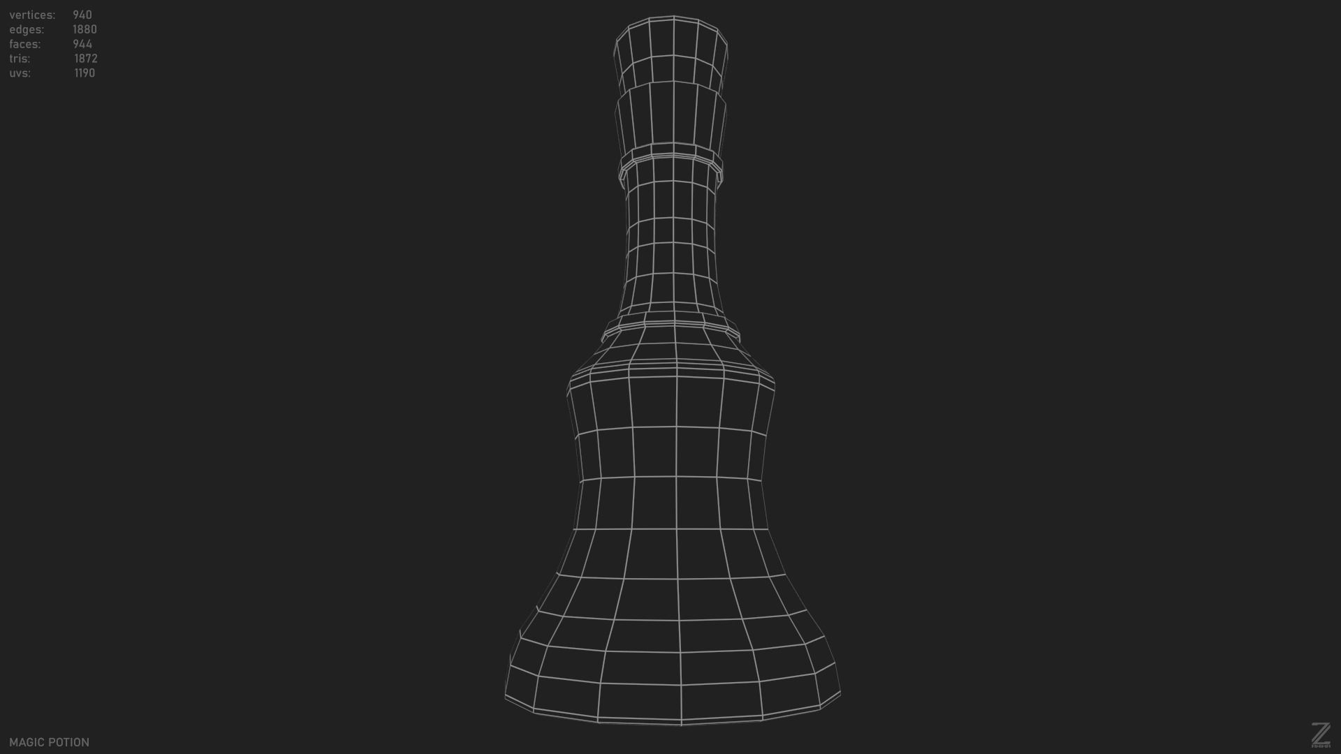 Magic potion Low-poly 3D model_2