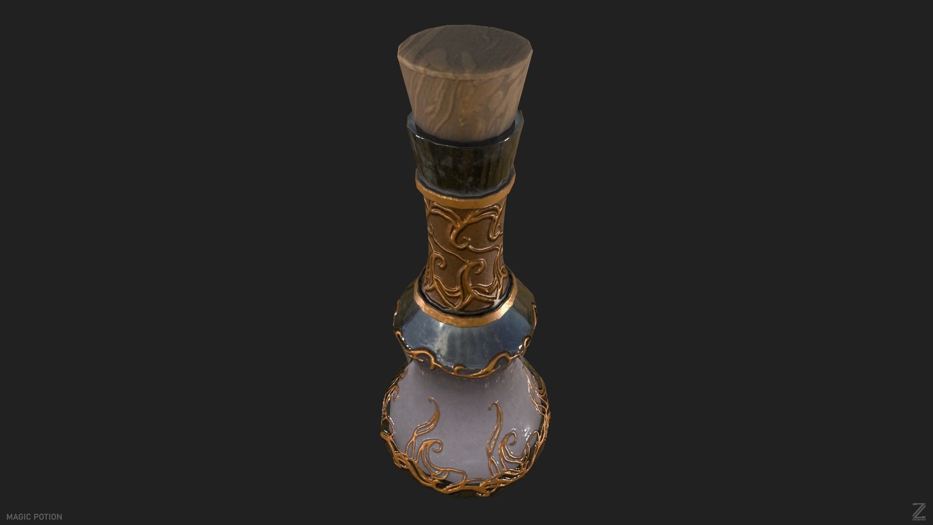 Magic potion Low-poly 3D model_4