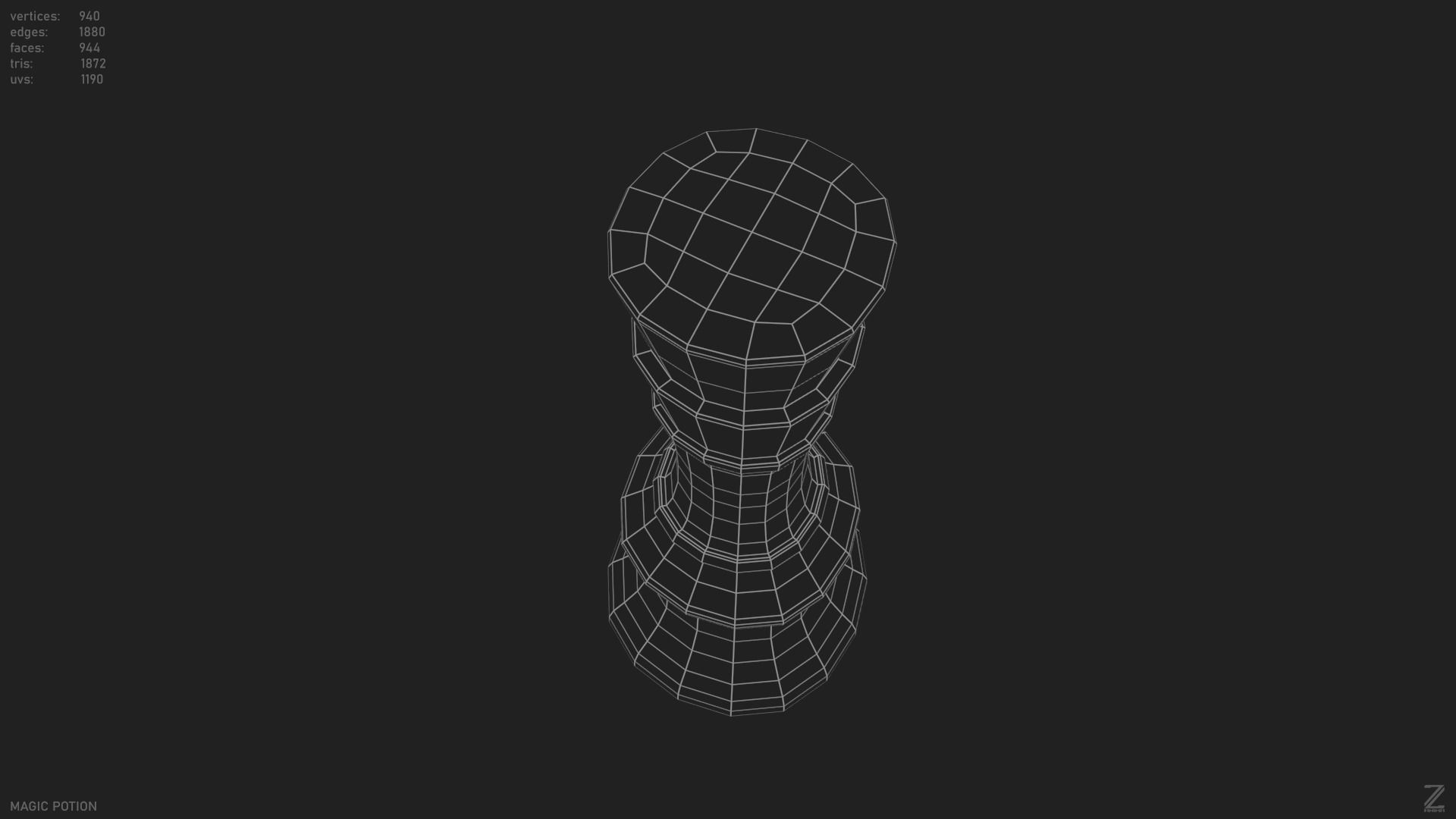 Magic potion Low-poly 3D model_11