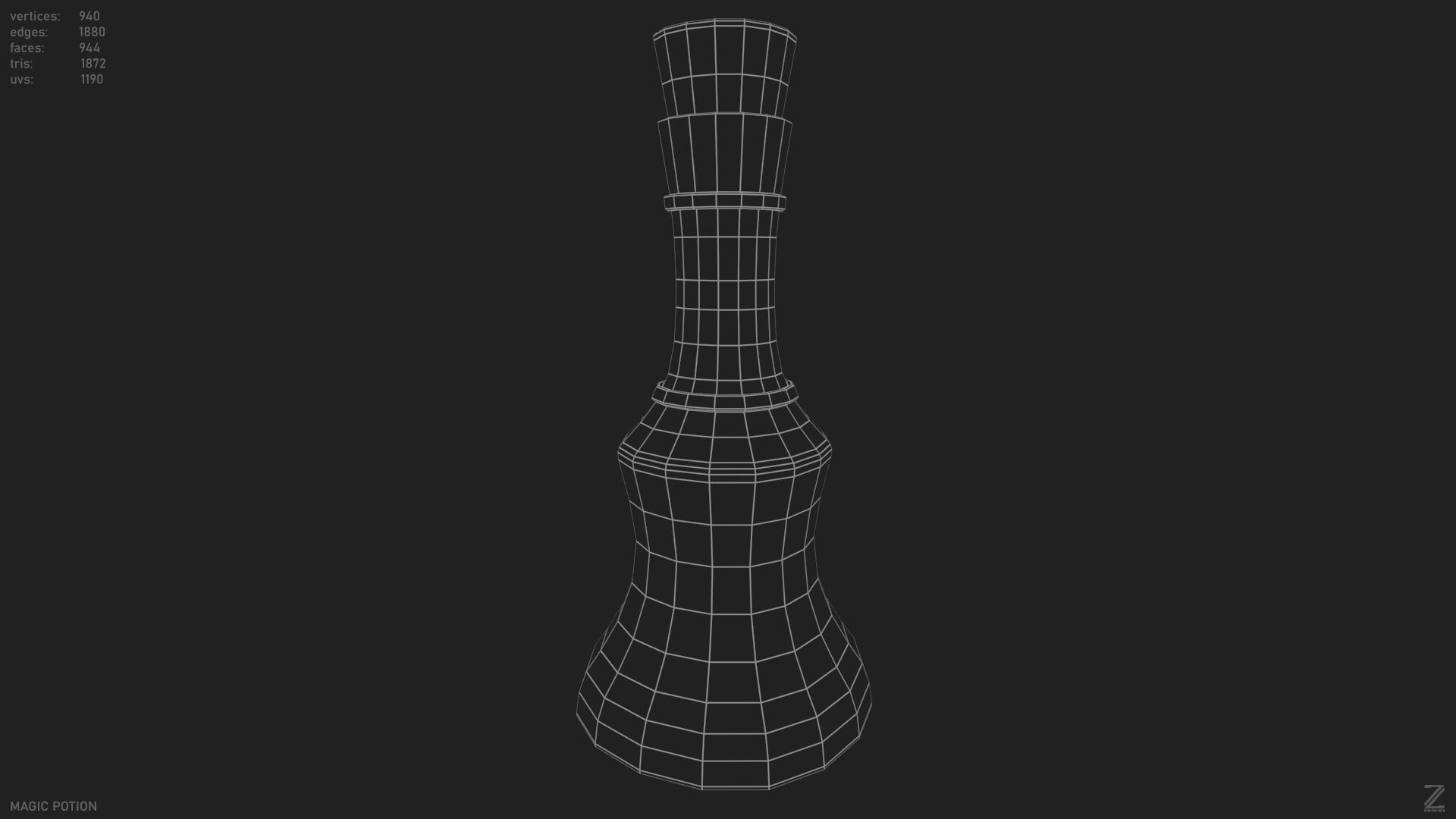 Magic potion Low-poly 3D model_9