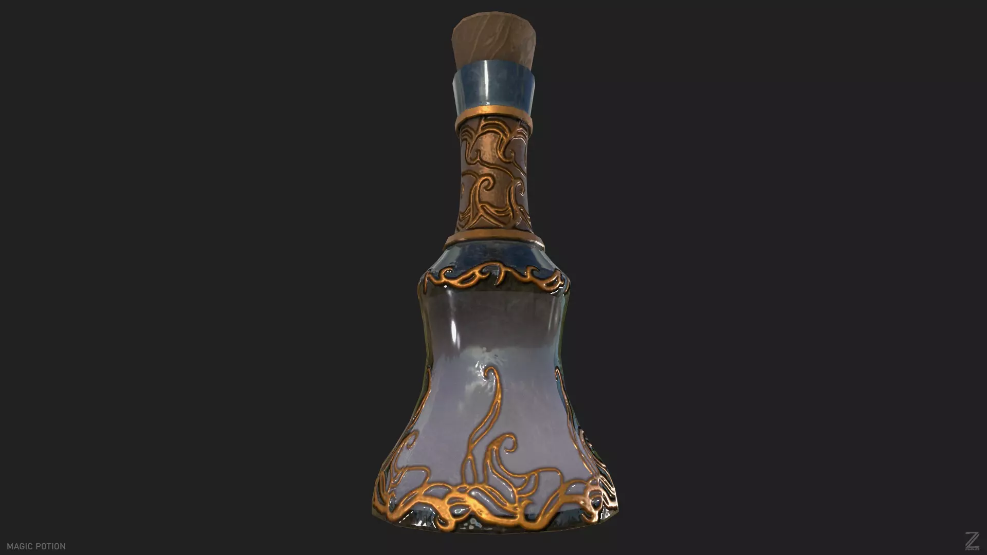 Magic potion Low-poly 3D model_0