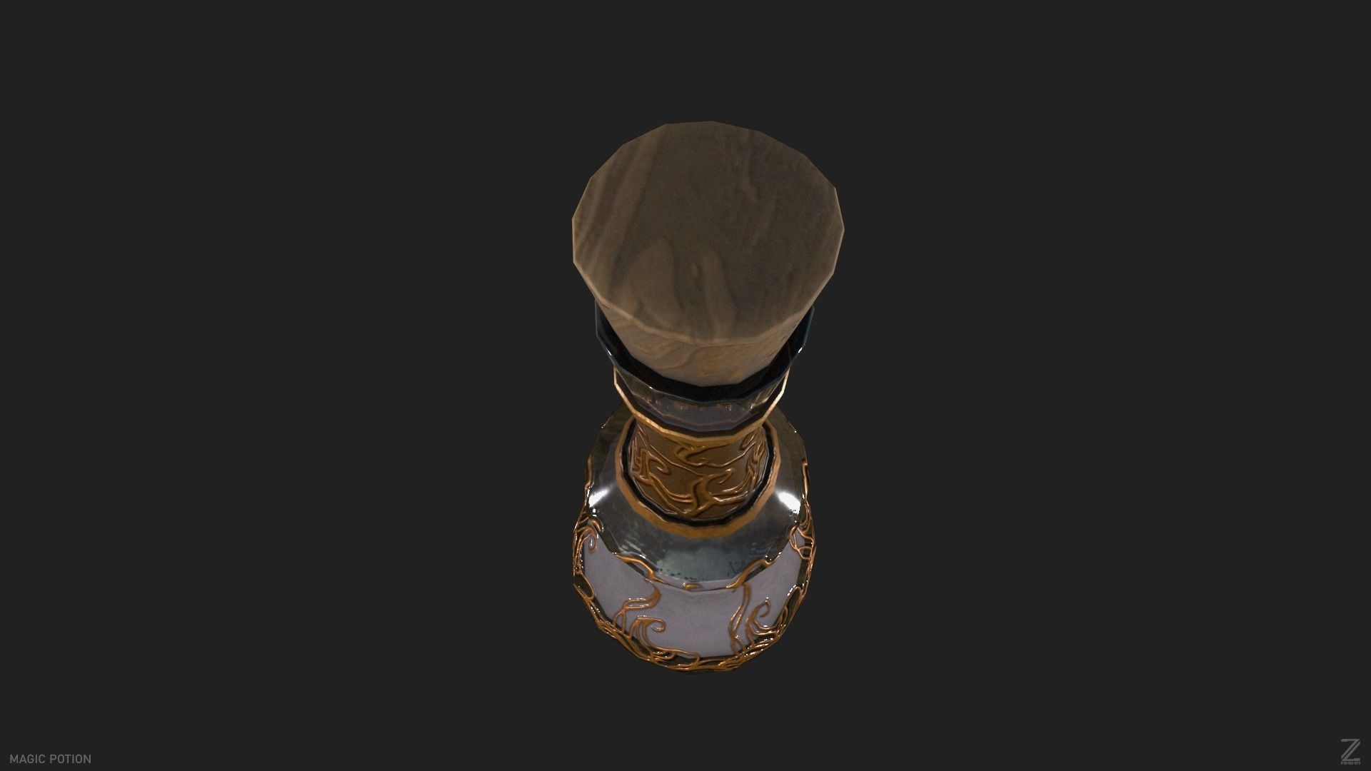 Magic potion Low-poly 3D model_5