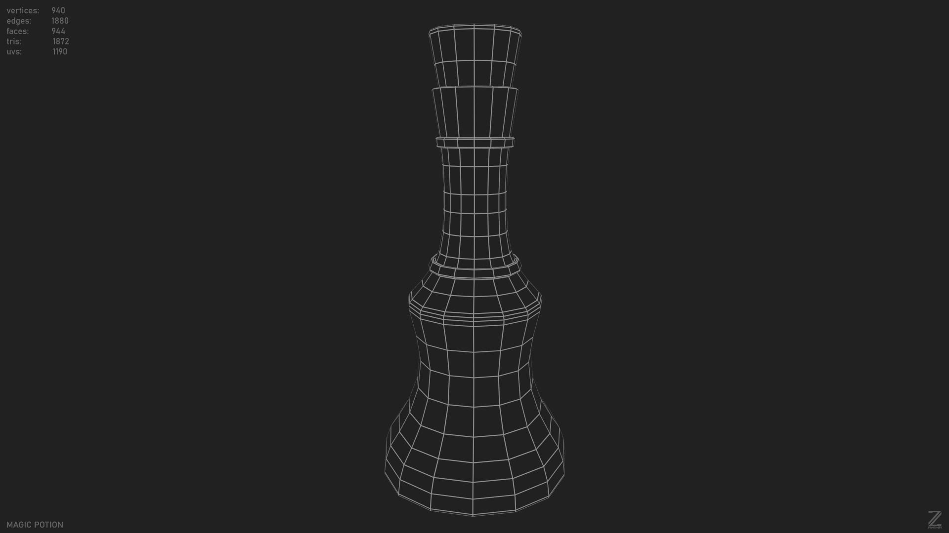 Magic potion Low-poly 3D model_14