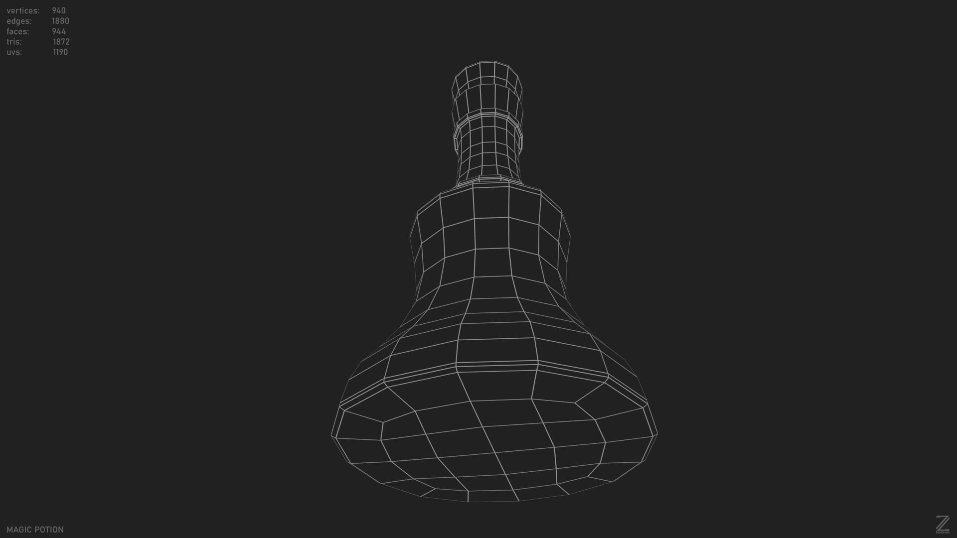 Magic potion Low-poly 3D model_13