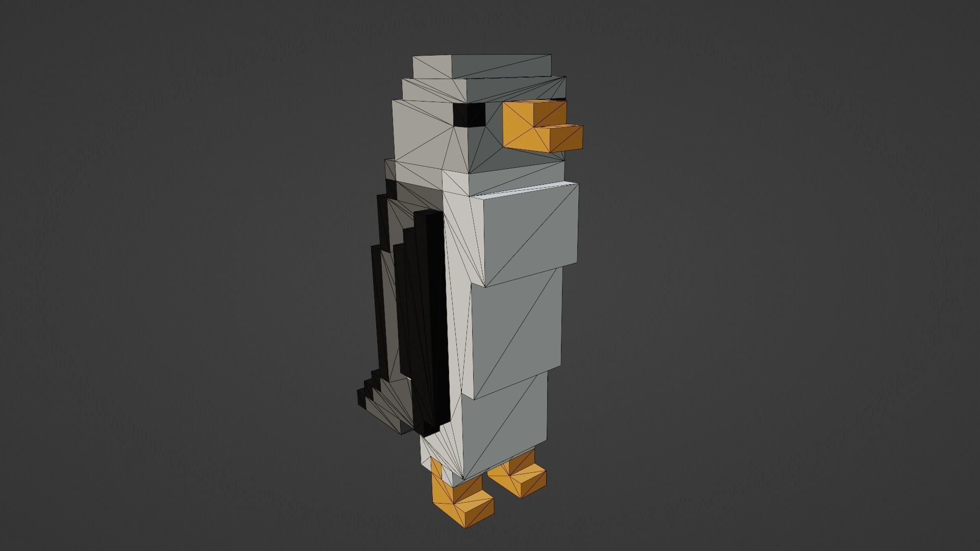 Voxel Penguin Low-poly 3D model_13