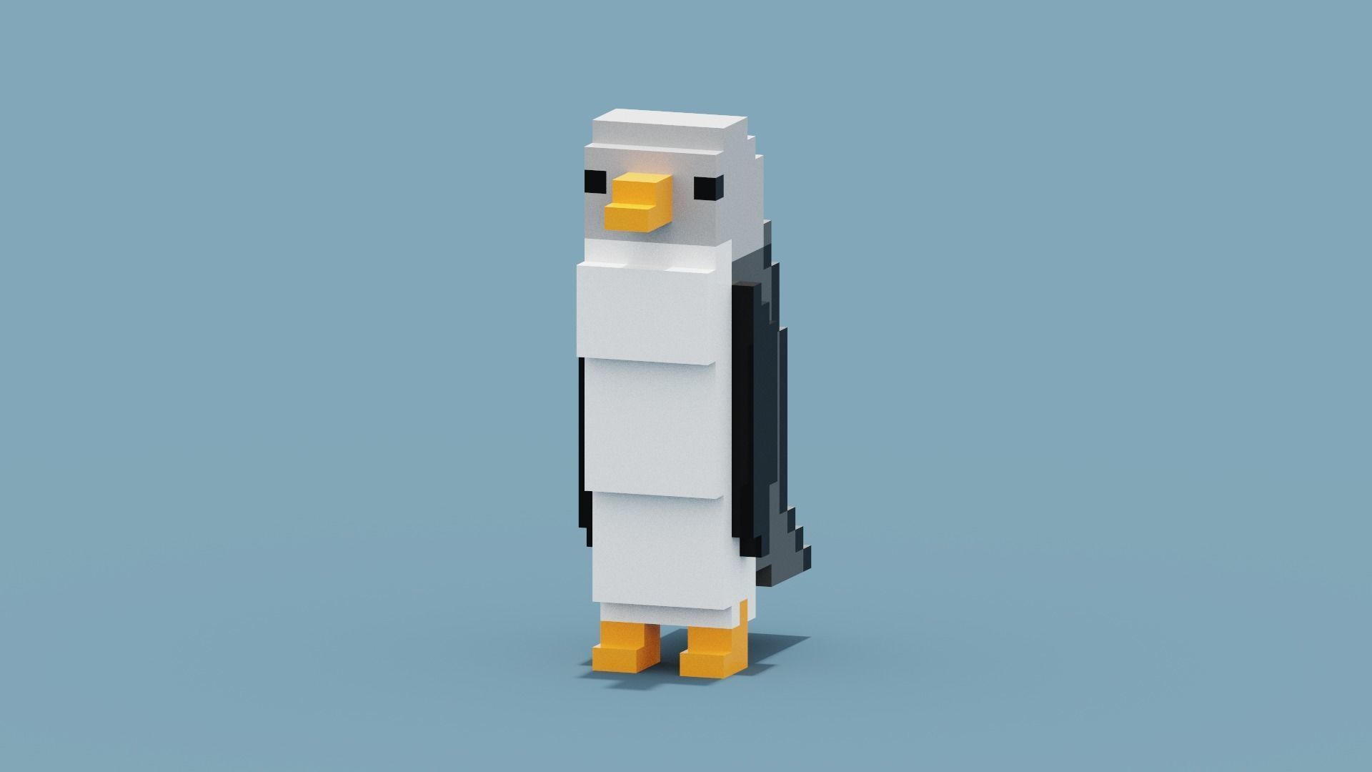 Voxel Penguin Low-poly 3D model_2