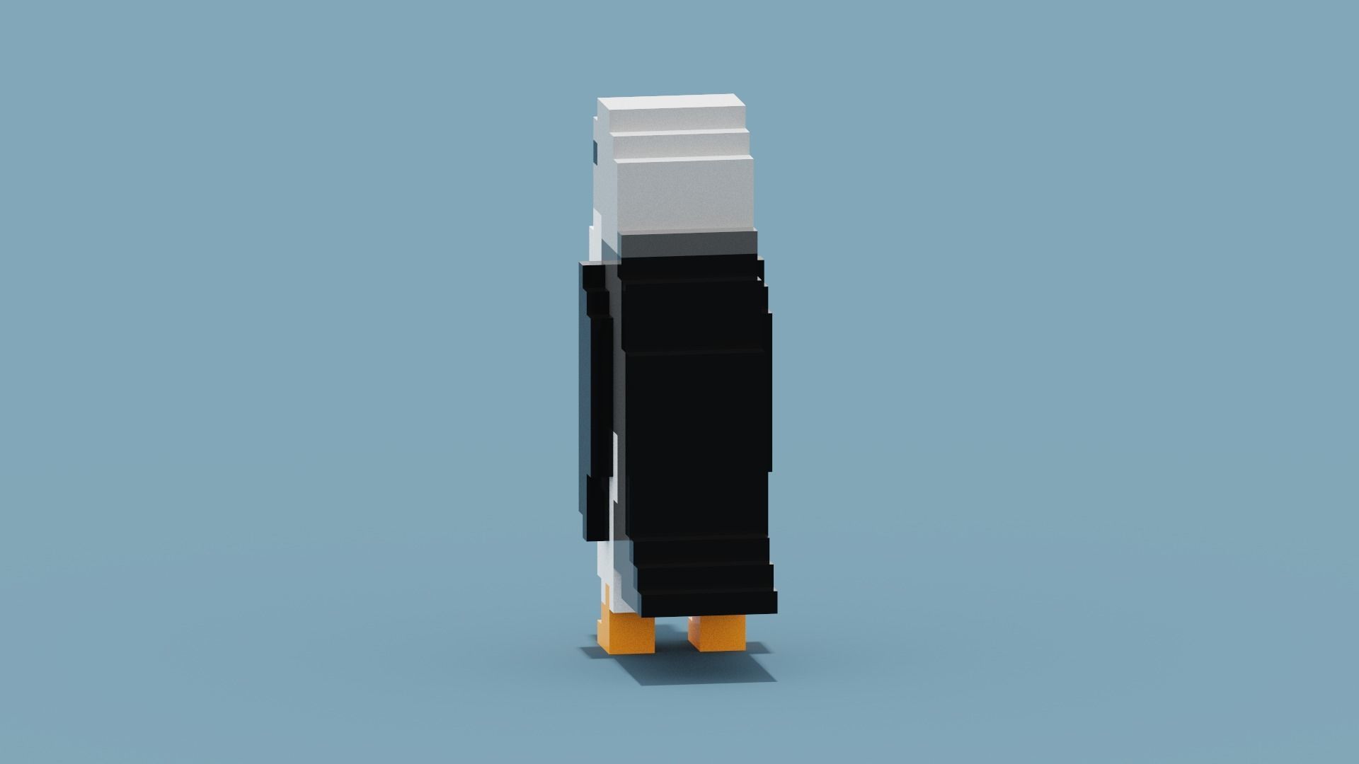 Voxel Penguin Low-poly 3D model_6