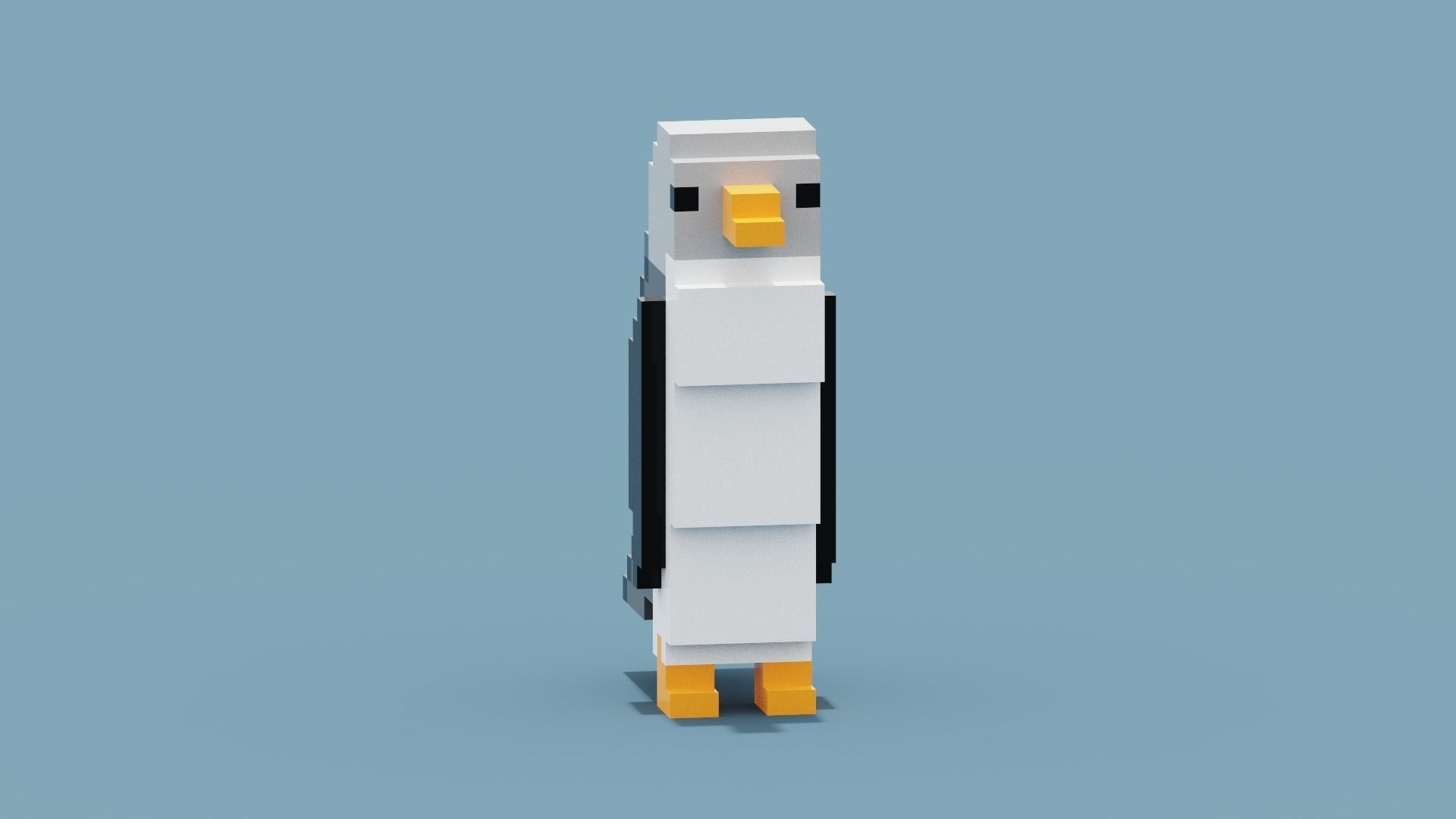 Voxel Penguin Low-poly 3D model_5