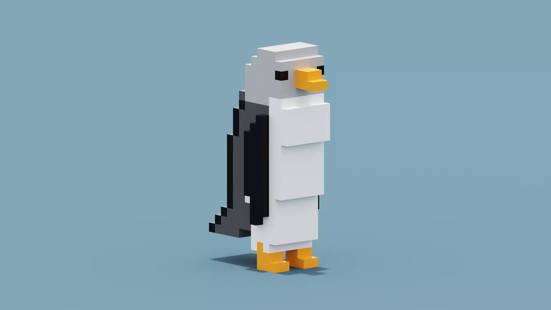 Voxel Penguin Low-poly 3D model_0