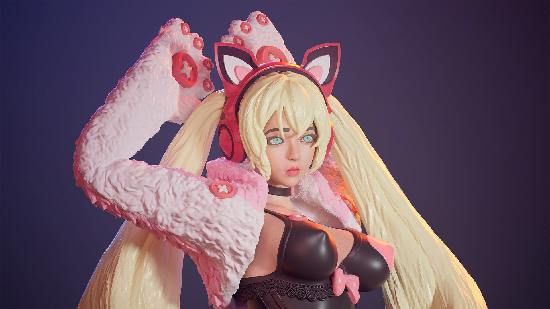 3D Print model - Lucky Chloe - fanart - Tekken 3D print model_9