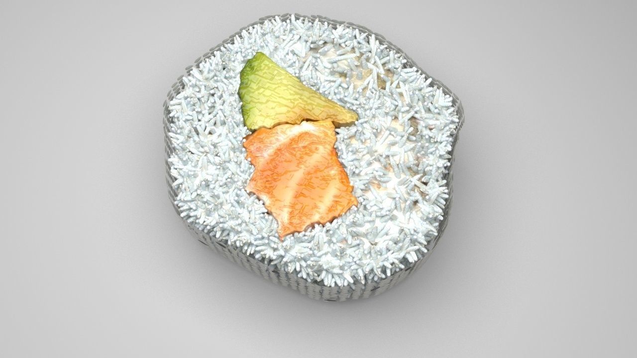 Sushi Roll With Sesame Seeds 3D model_3