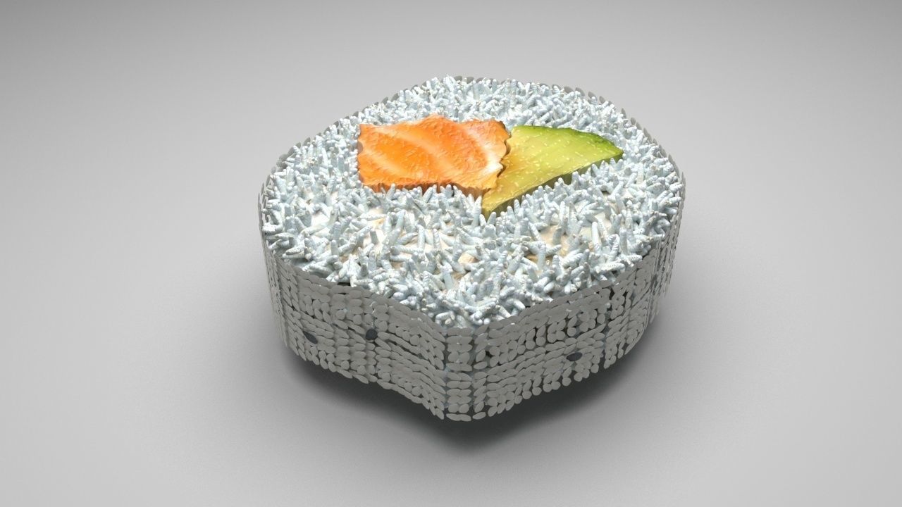 Sushi Roll With Sesame Seeds 3D model_4