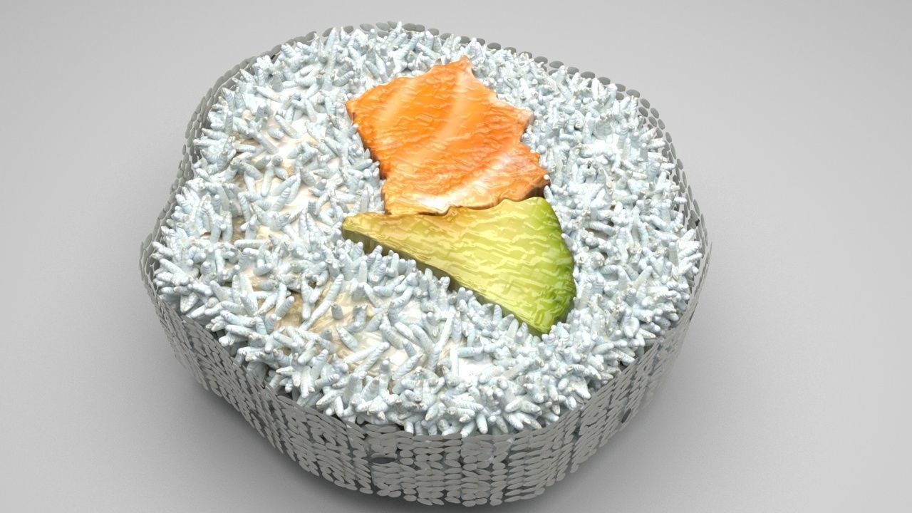 Sushi Roll With Sesame Seeds 3D model_6