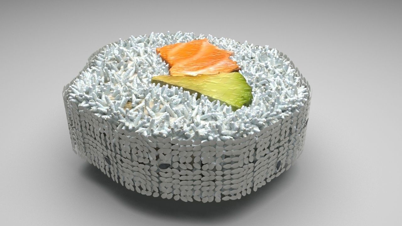 Sushi Roll With Sesame Seeds 3D model_7
