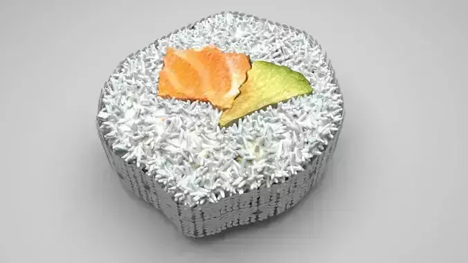 Sushi Roll With Sesame Seeds 3D model