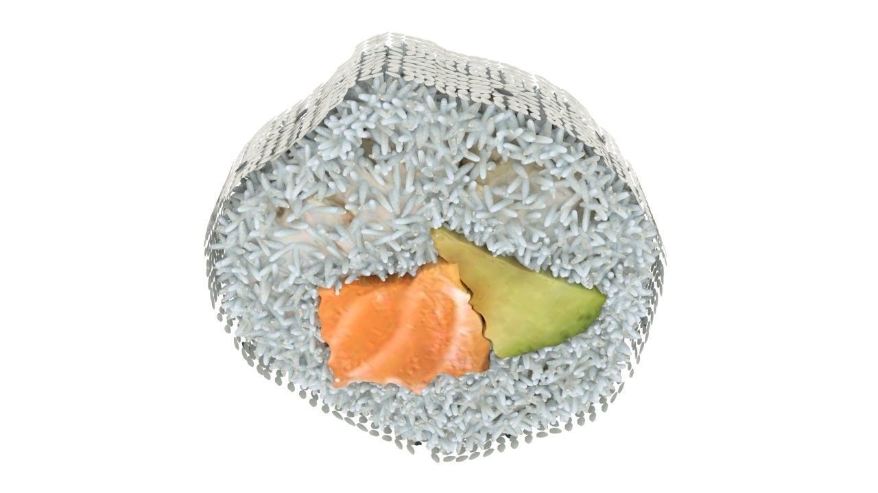 Sushi Roll With Sesame Seeds 3D model_14