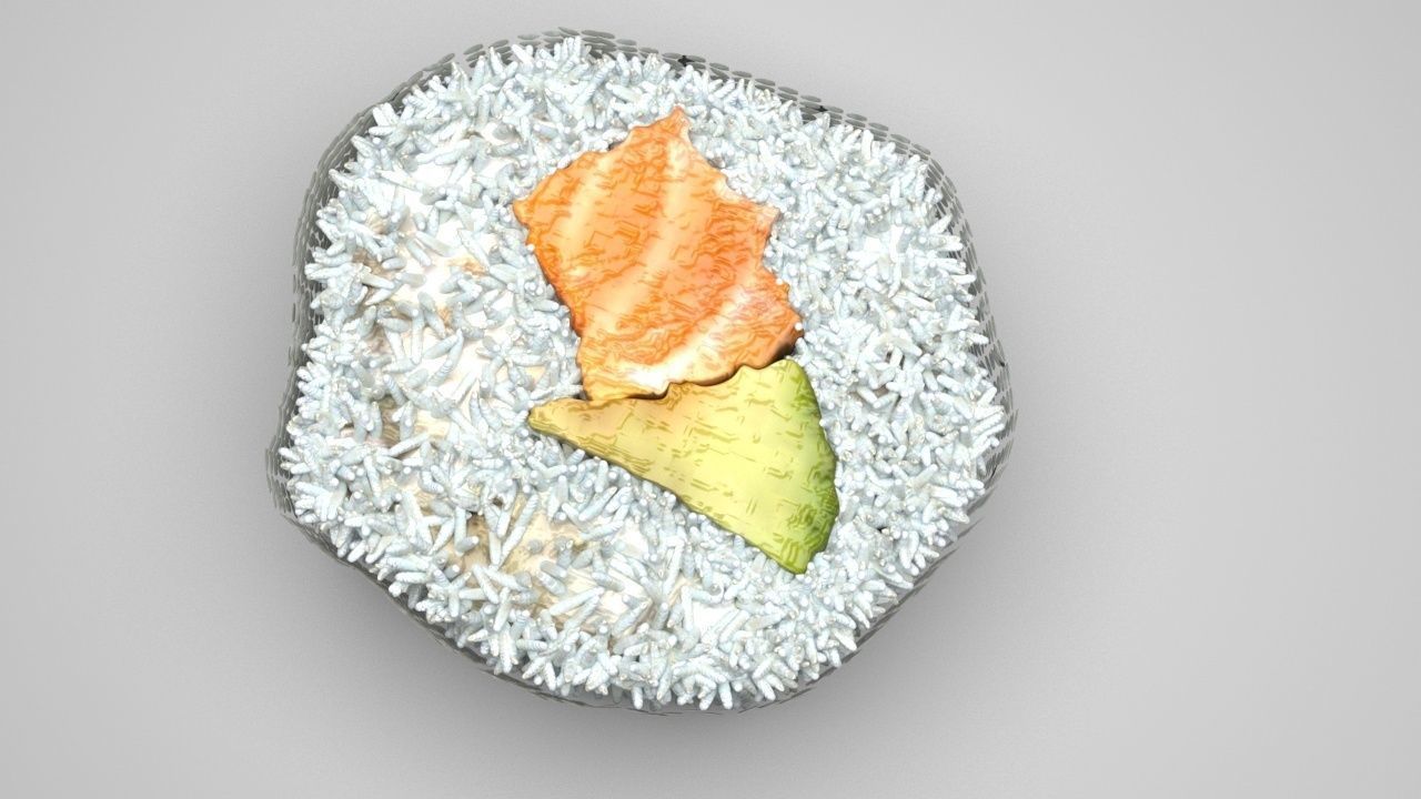 Sushi Roll With Sesame Seeds 3D model_1
