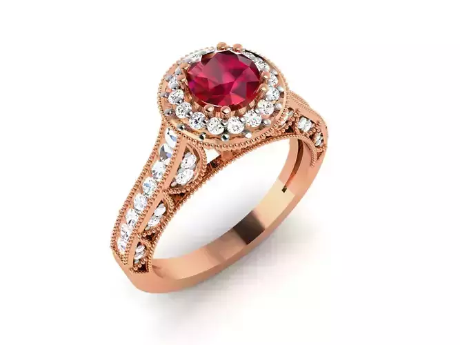 Women Solitaire Ring 3dm render details