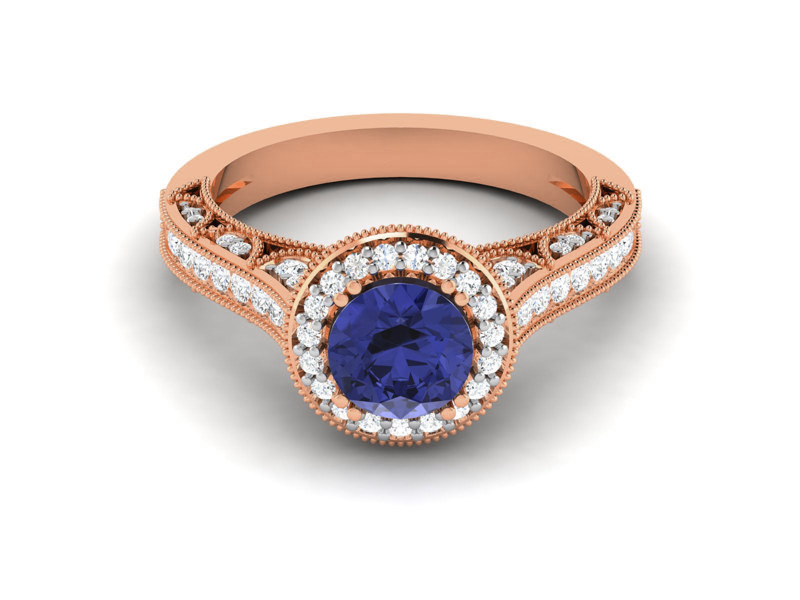 Women Solitaire Ring 3dm render details 3D print model_16