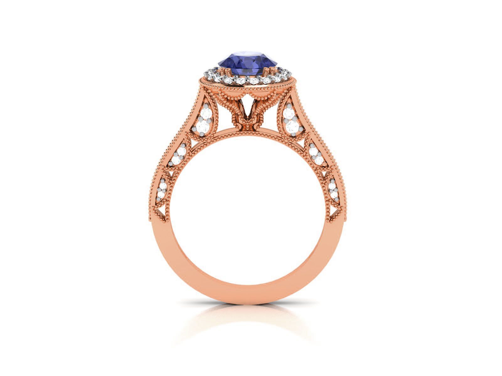 Women Solitaire Ring 3dm render details 3D print model_10