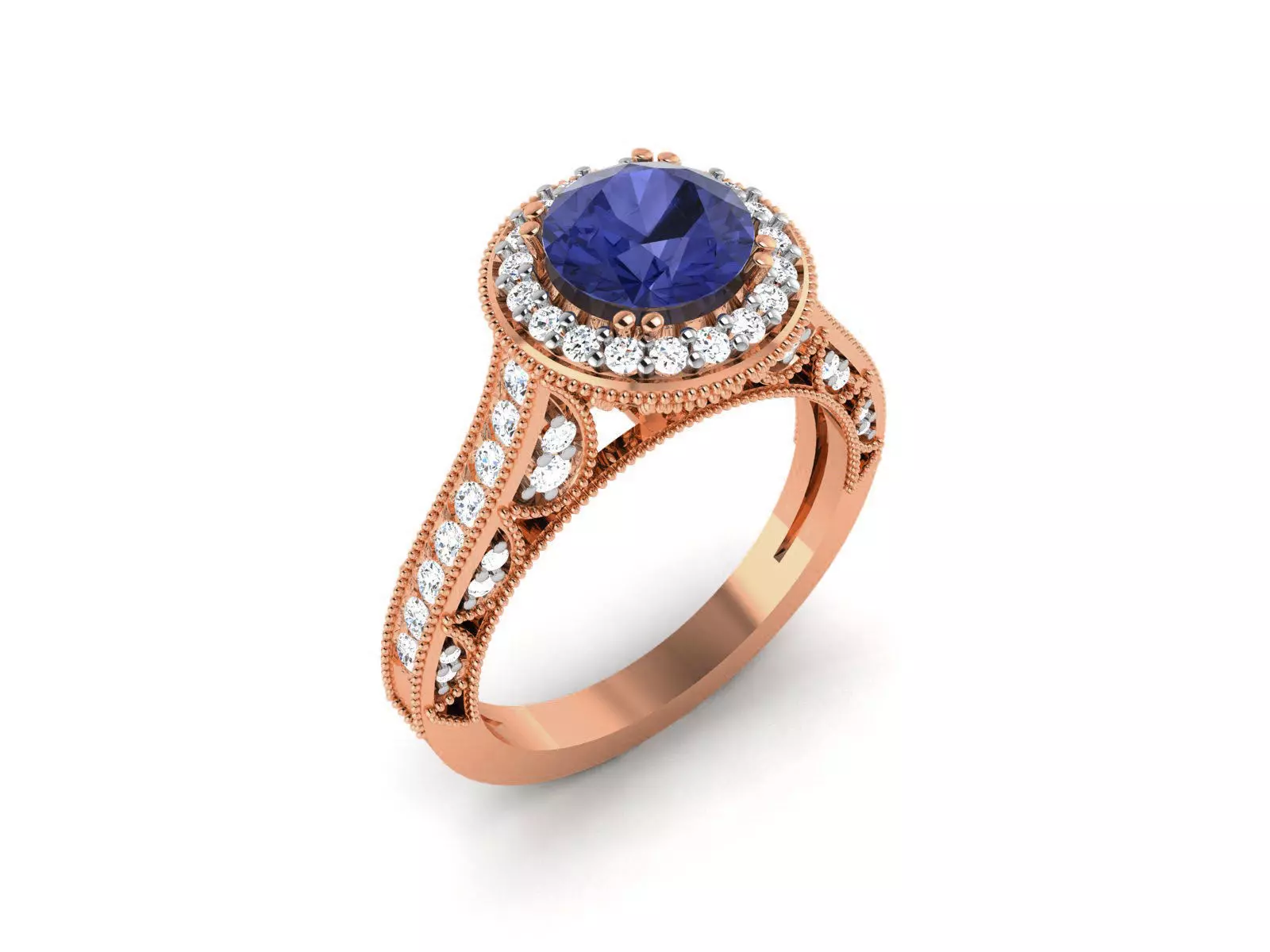 Women Solitaire Ring 3dm render details 3D print model_0