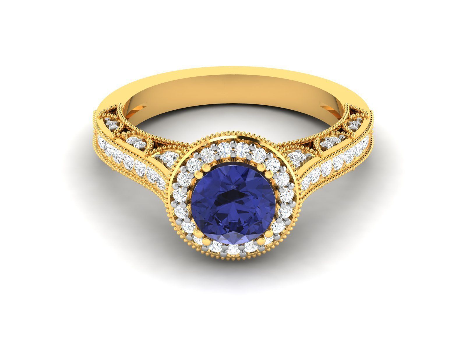 Women Solitaire Ring 3dm render details 3D print model_14