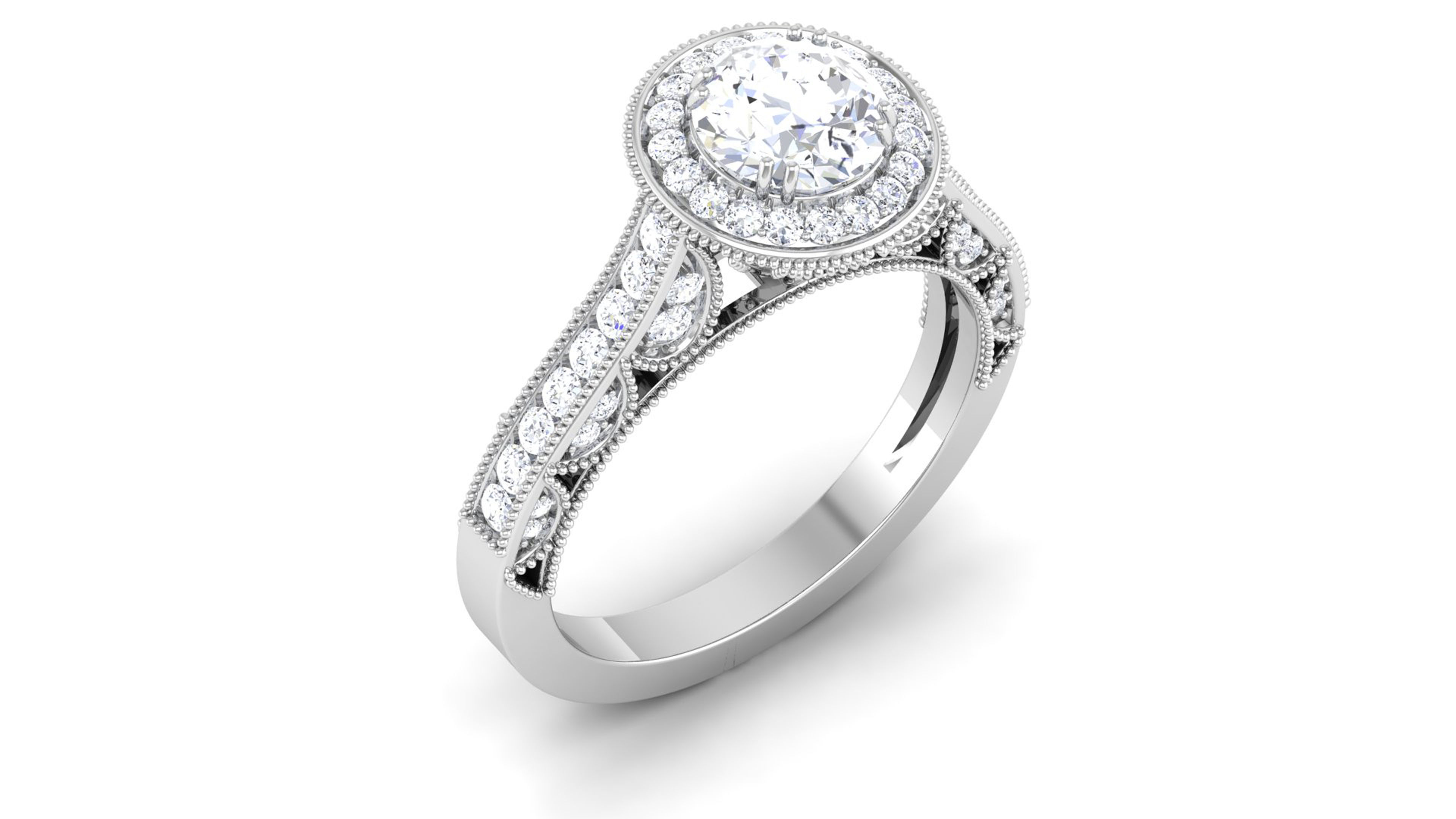 Women Solitaire Ring 3dm render details 3D print model_5