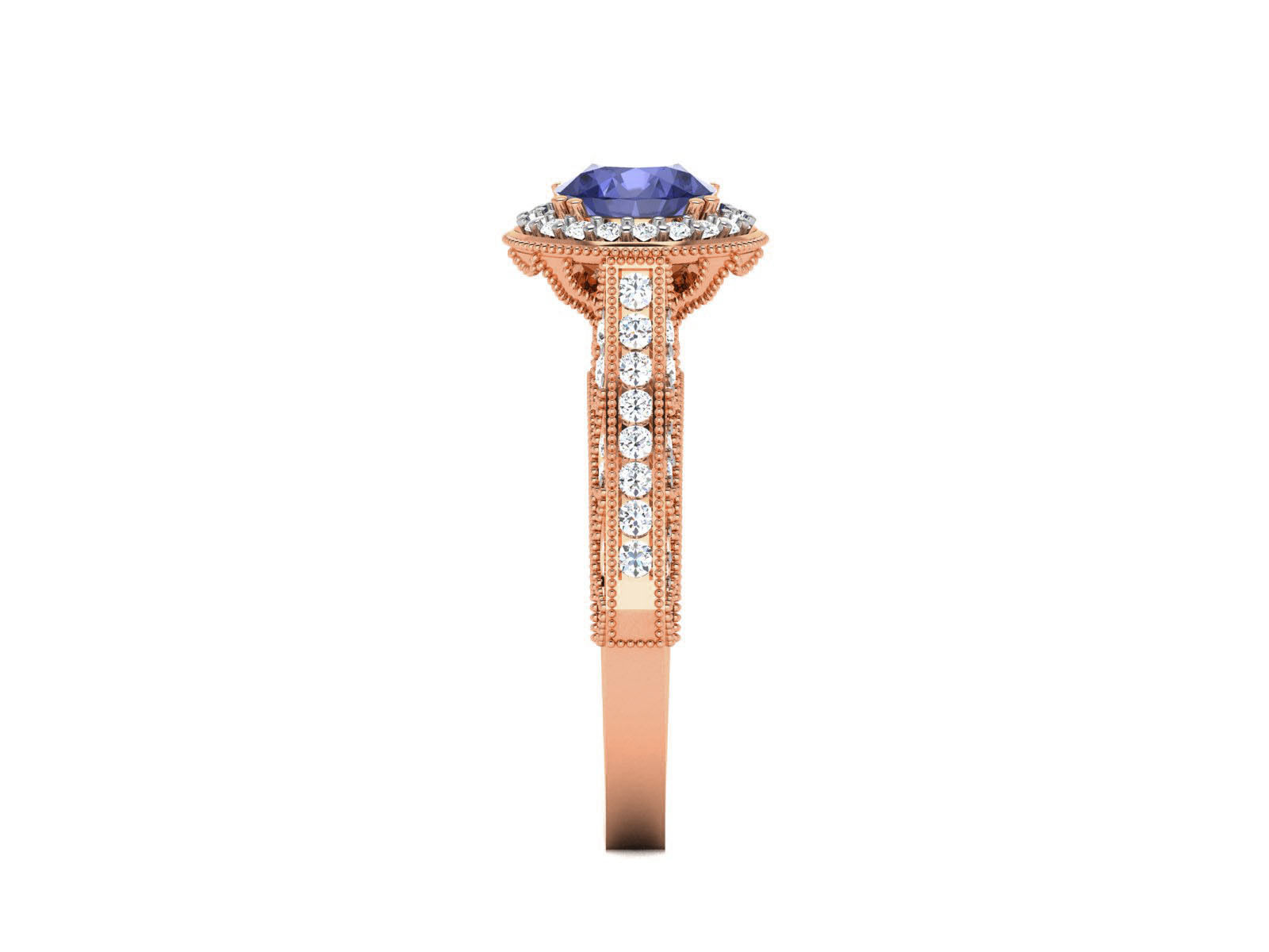 Women Solitaire Ring 3dm render details 3D print model_13
