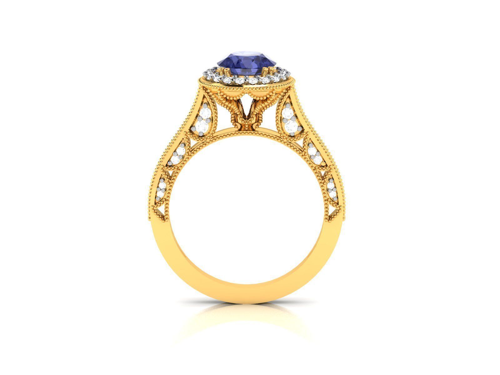 Women Solitaire Ring 3dm render details 3D print model_8