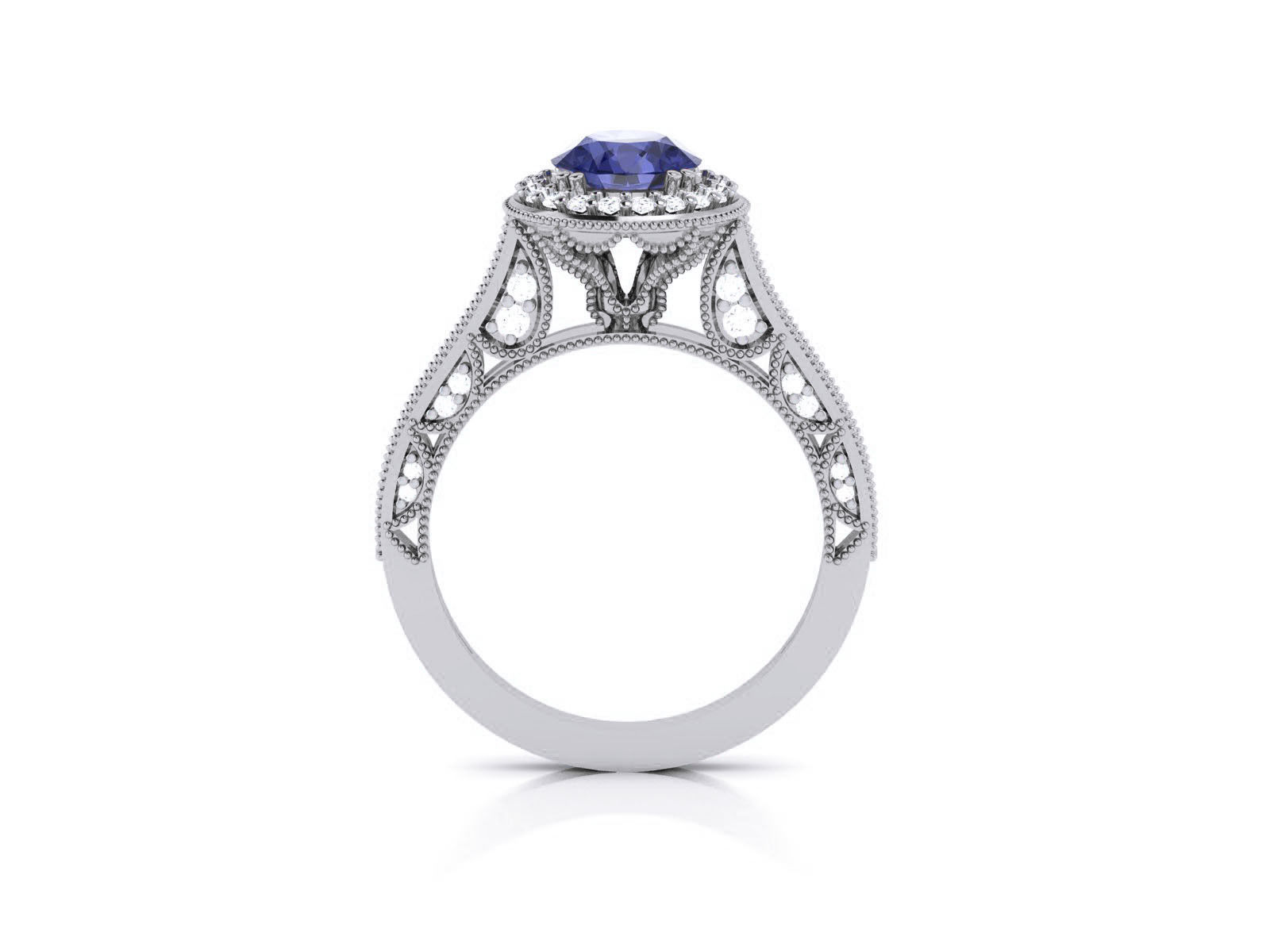 Women Solitaire Ring 3dm render details 3D print model_9