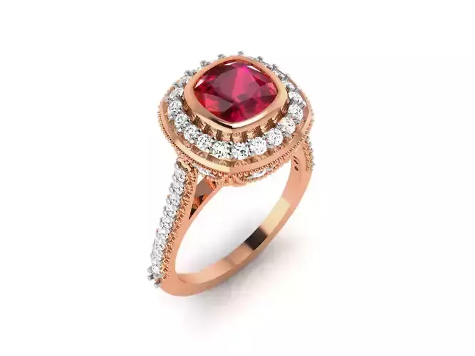 Women Solitaire Ring 3dm render details