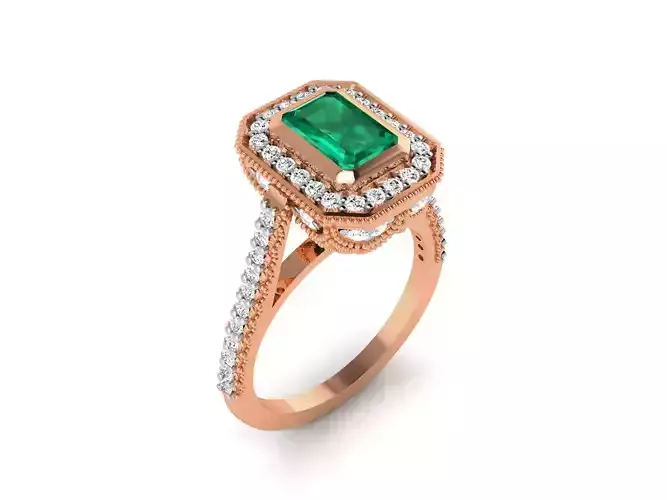 Women Solitaire Ring 3dm render details