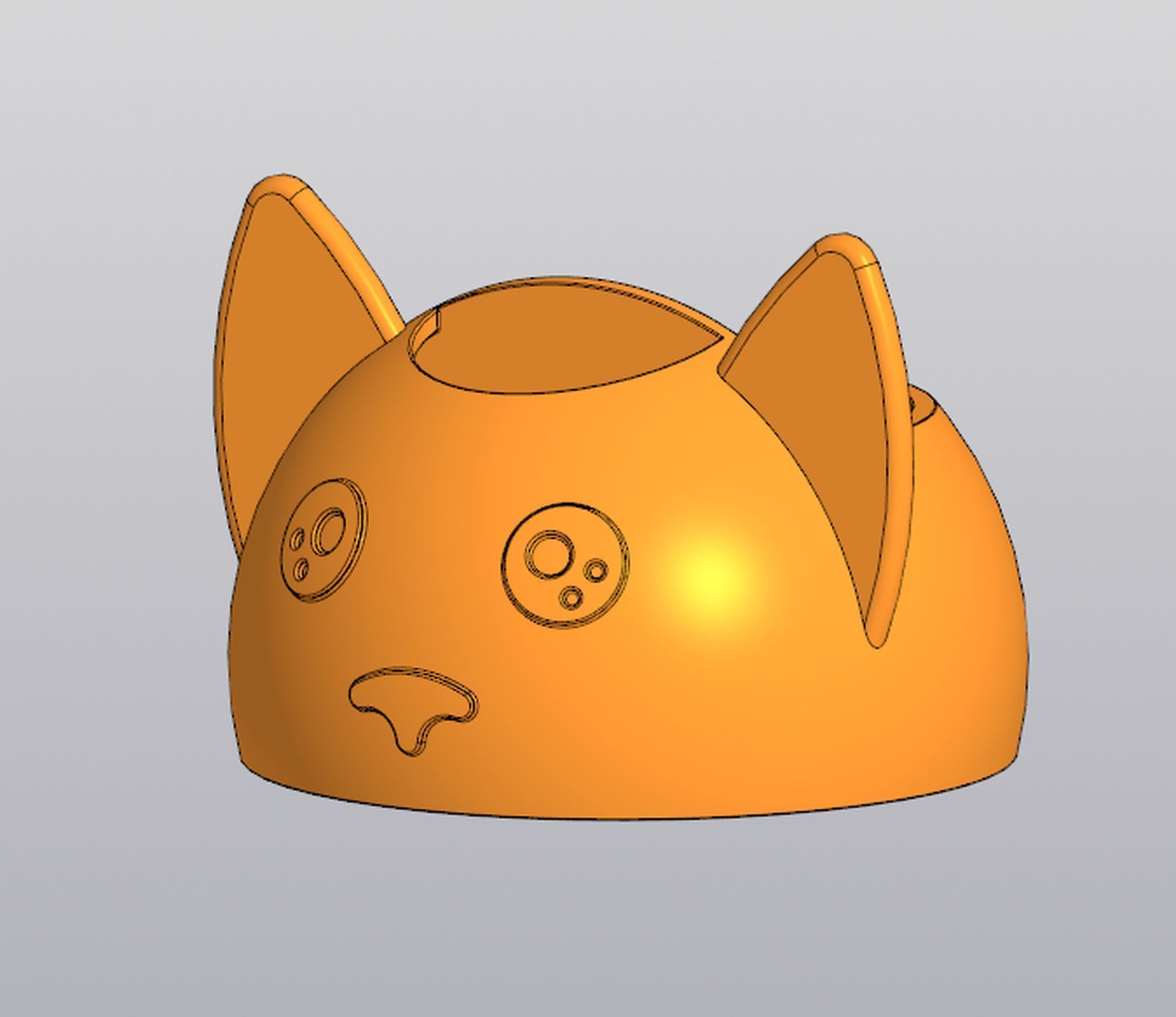 Small holder Pen holder Vase Planter Cat 3D print model_1