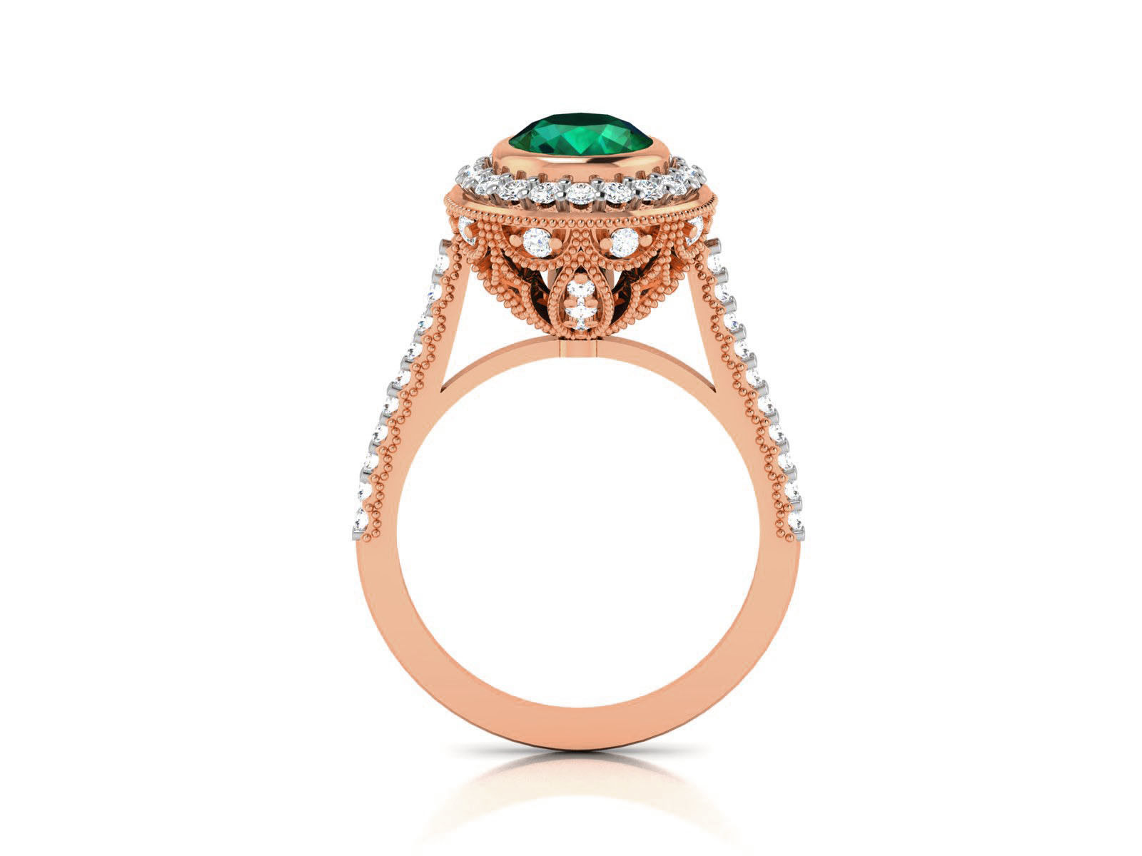 Women Solitaire Ring 3dm render details 3D print model_10