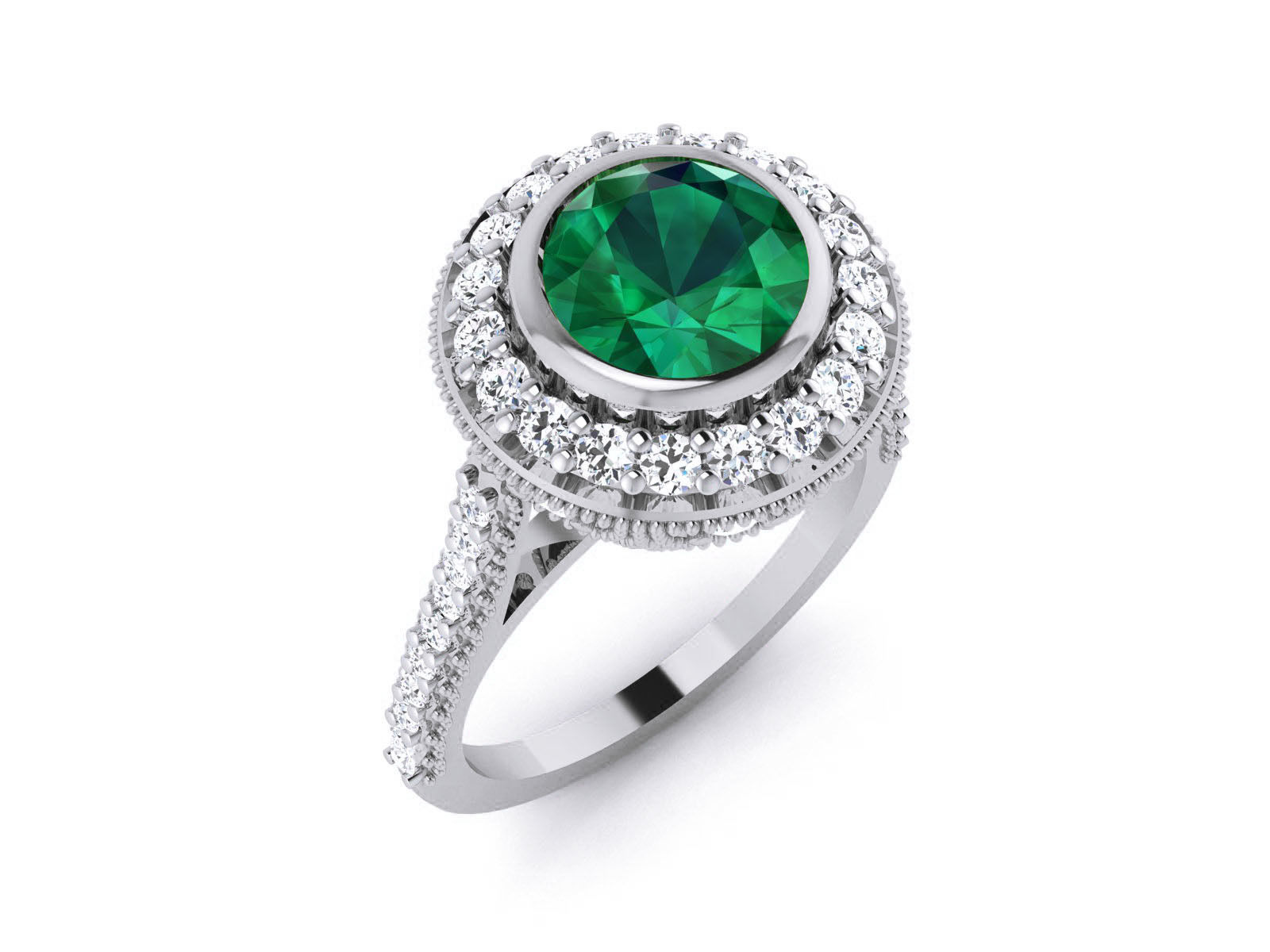 Women Solitaire Ring 3dm render details 3D print model_2