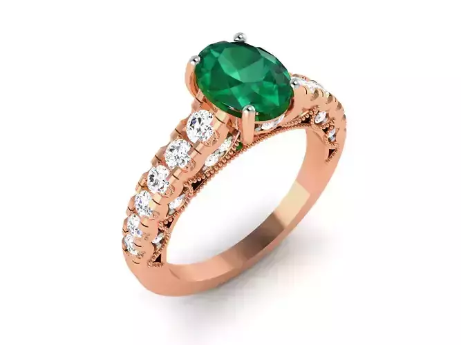 Women Solitaire Ring 3dm render details