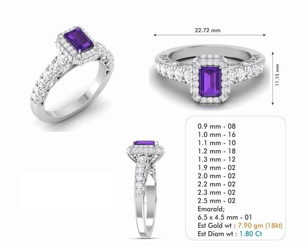 Women Solitaire Ring 3dm render details 3D print model_3