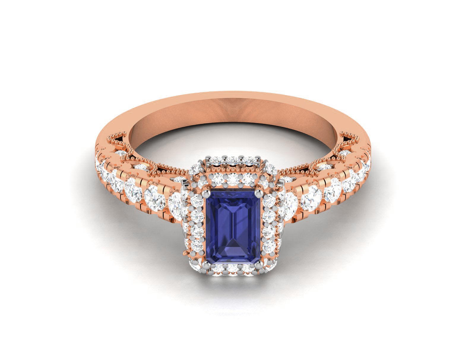 Women Solitaire Ring 3dm render details 3D print model_16