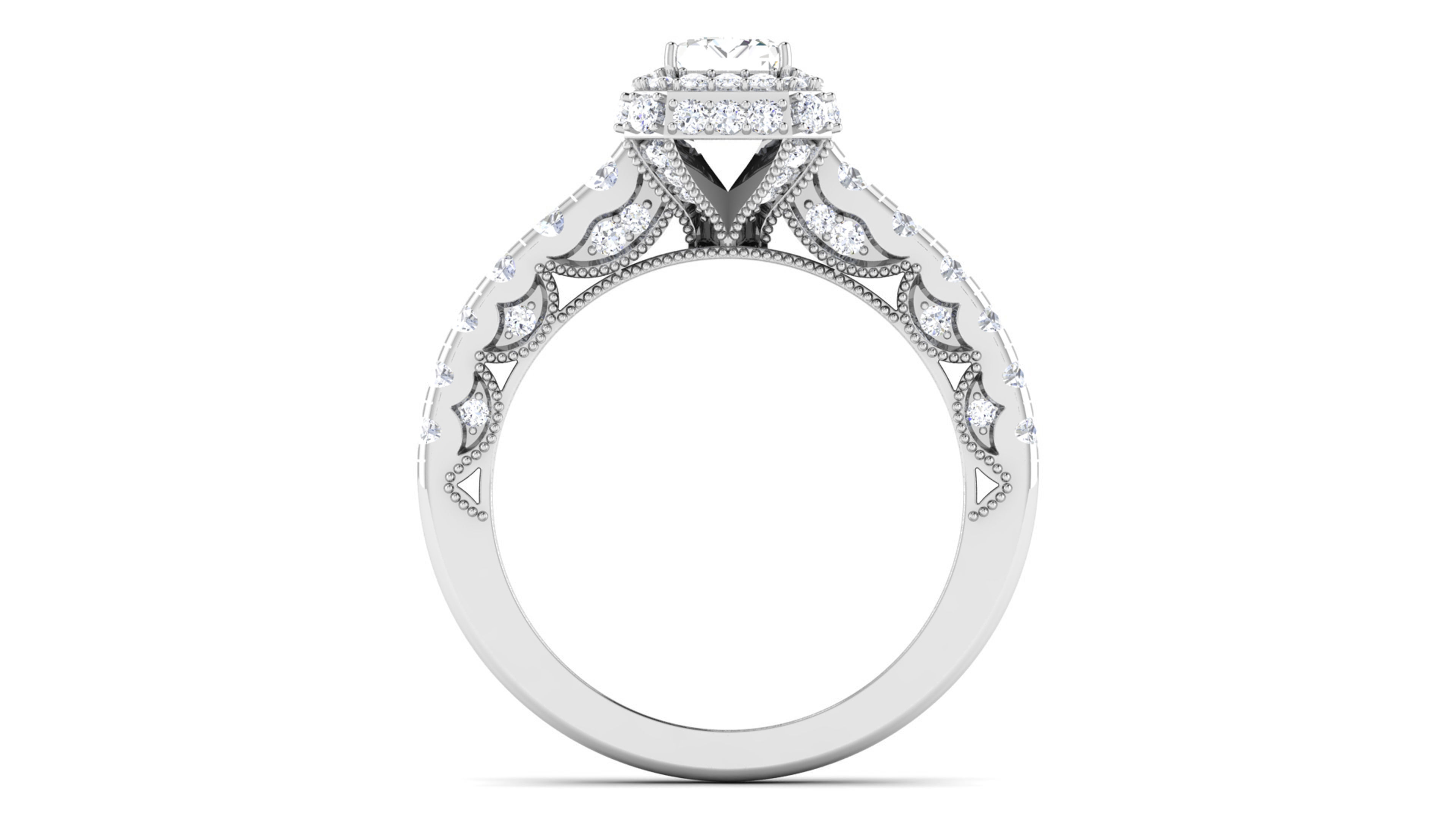 Women Solitaire Ring 3dm render details 3D print model_4