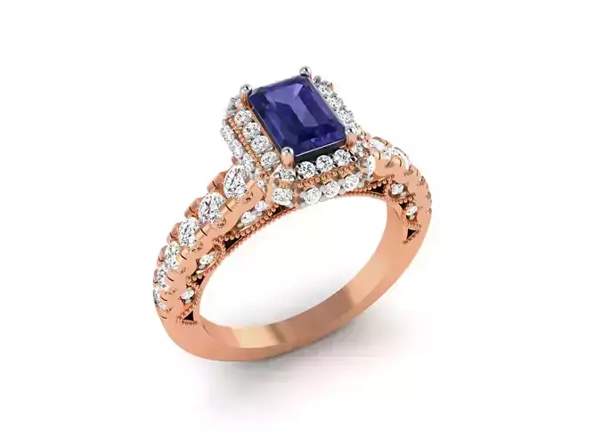 Women Solitaire Ring 3dm render details