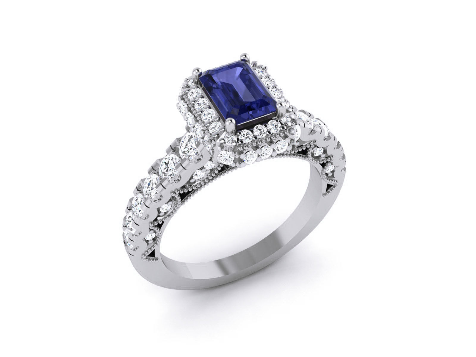 Women Solitaire Ring 3dm render details 3D print model_2