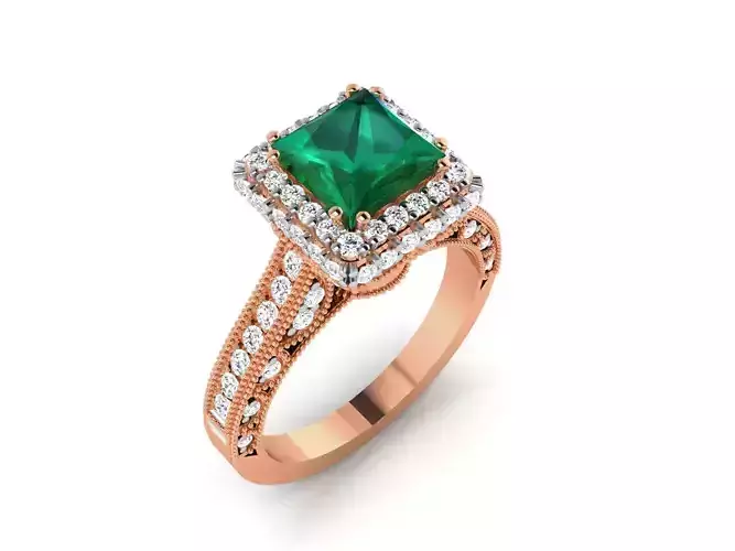 Women Solitaire Ring 3dm render details