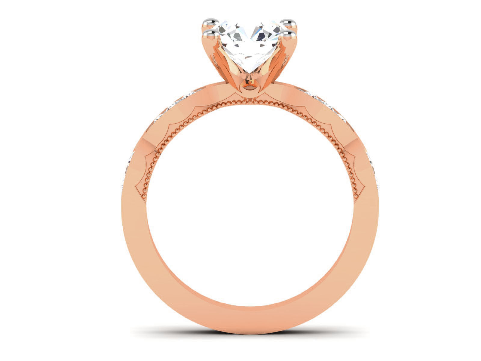 Women Solitaire Ring 3dm render details 3D print model_6