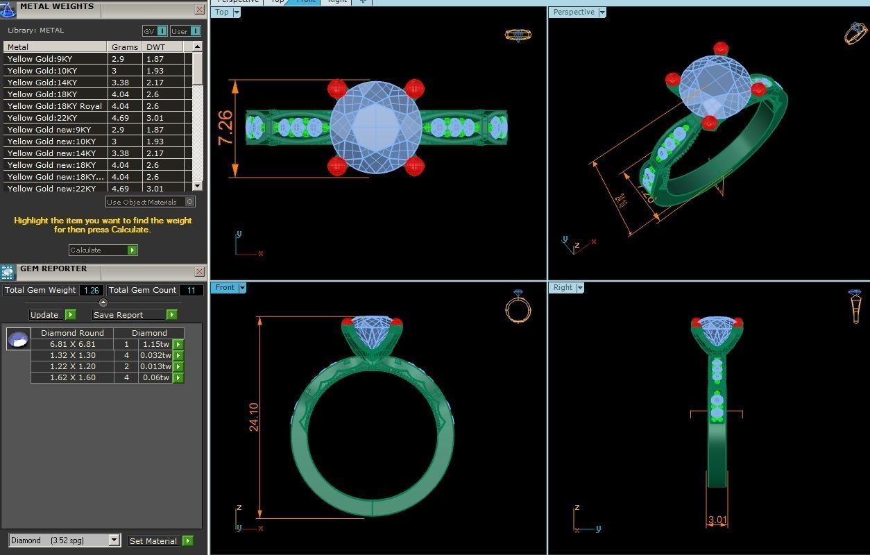 Women Solitaire Ring 3dm render details 3D print model_3
