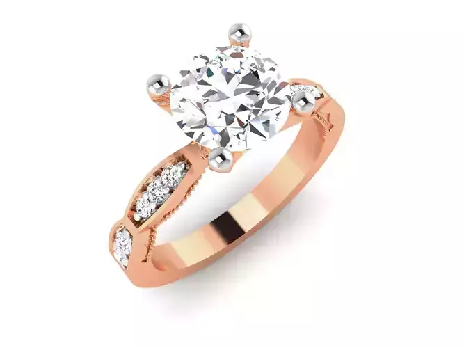 Women Solitaire Ring 3dm render details